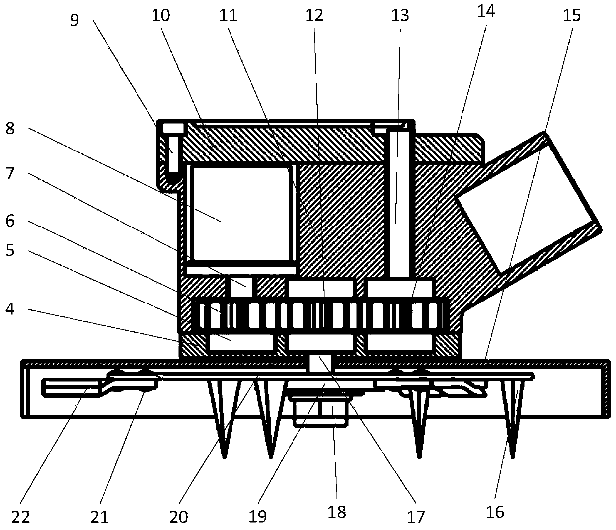 Weeding and soil loosening mechanism applicable to spaces among rows and plants of crops