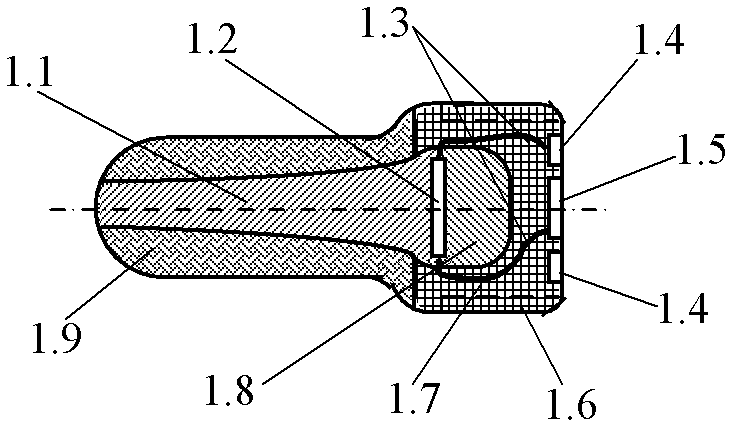 Pocket type ultrasonic acupoint massager and operating circuit thereof