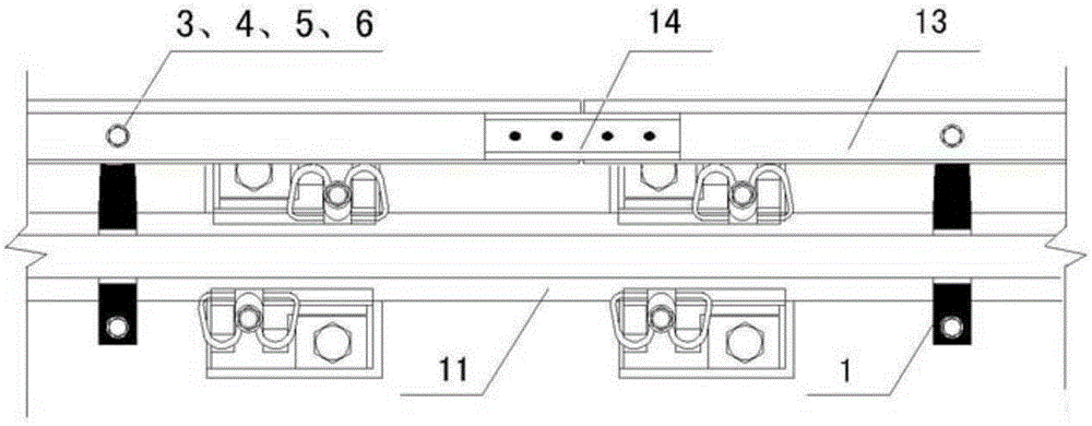 Urban rail wheel guard rail device and its installation method