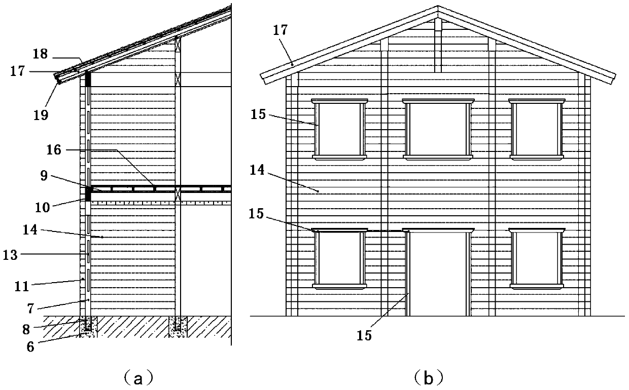 Building method of imitation wood villa with steel structural framework