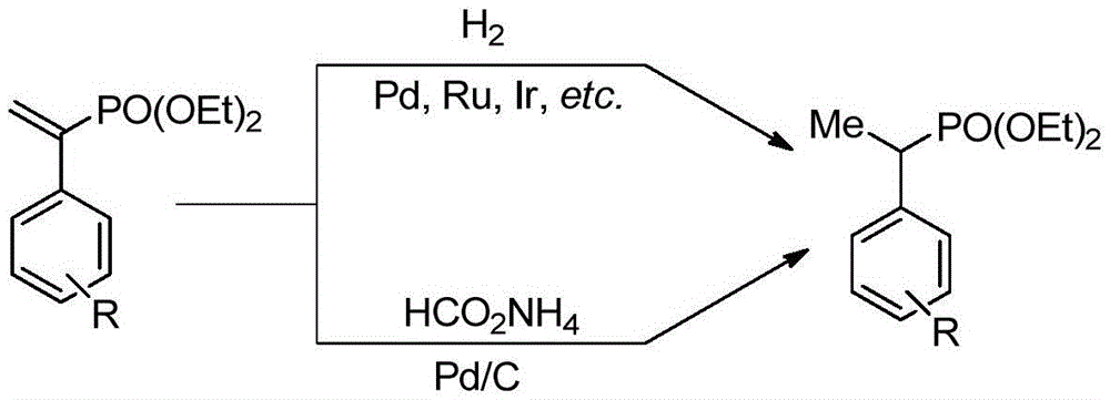 Method for synthesizing alpha-aryl ethyl phosphonate
