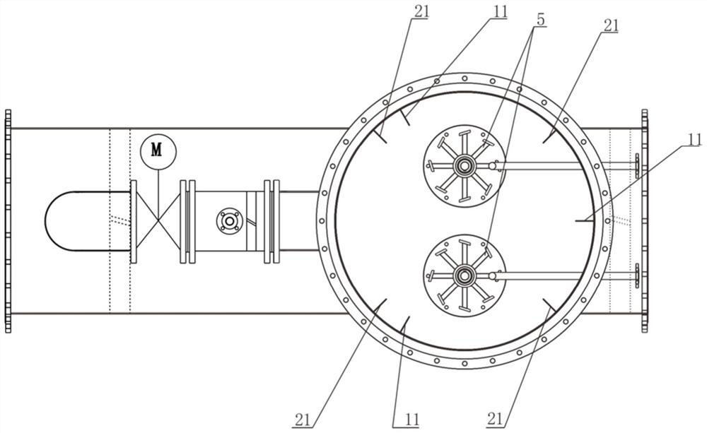 Two-chamber three-dimensional strong mechanical pipeline mixer