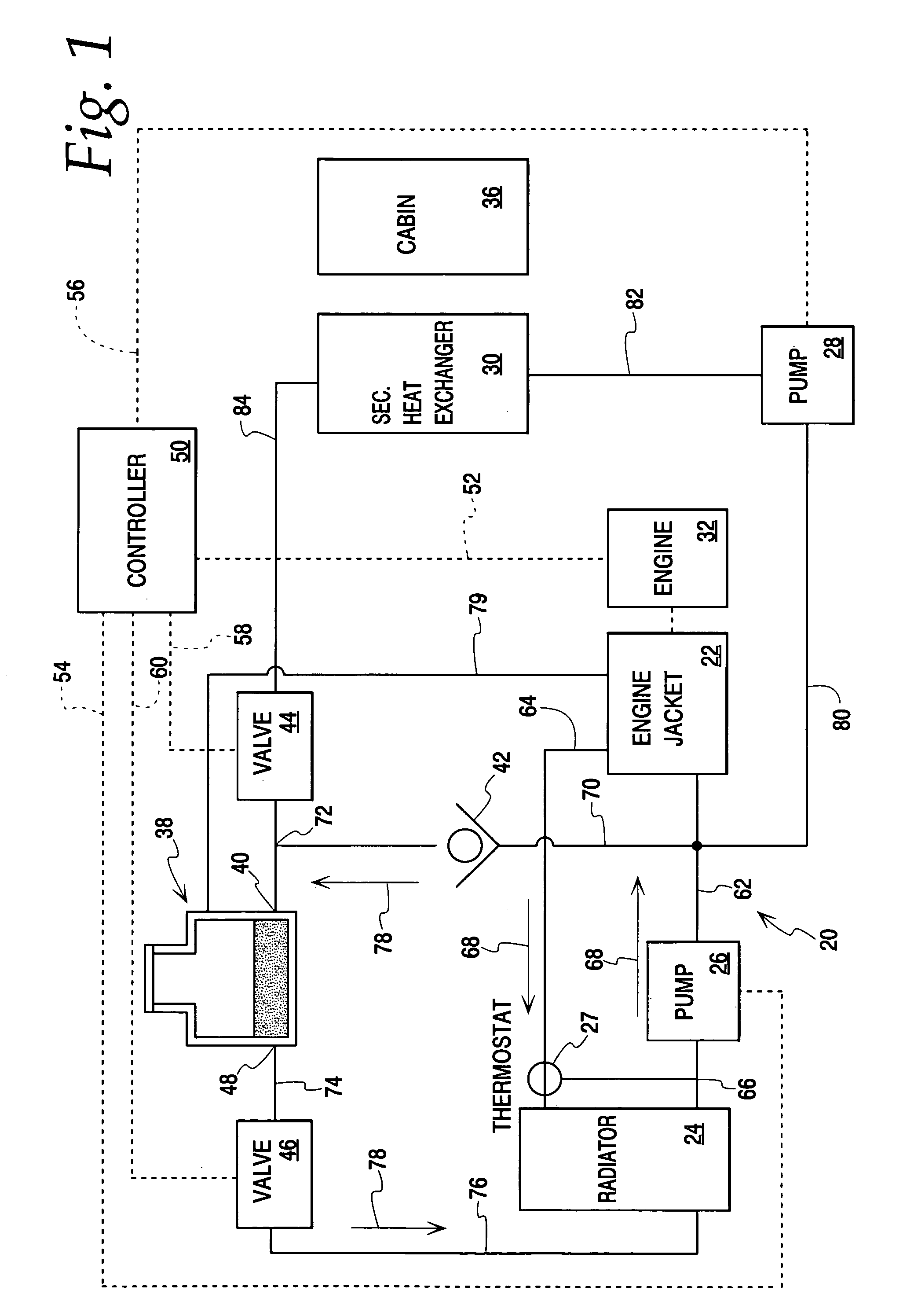 Coolant system with thermal energy storage and method of operating same
