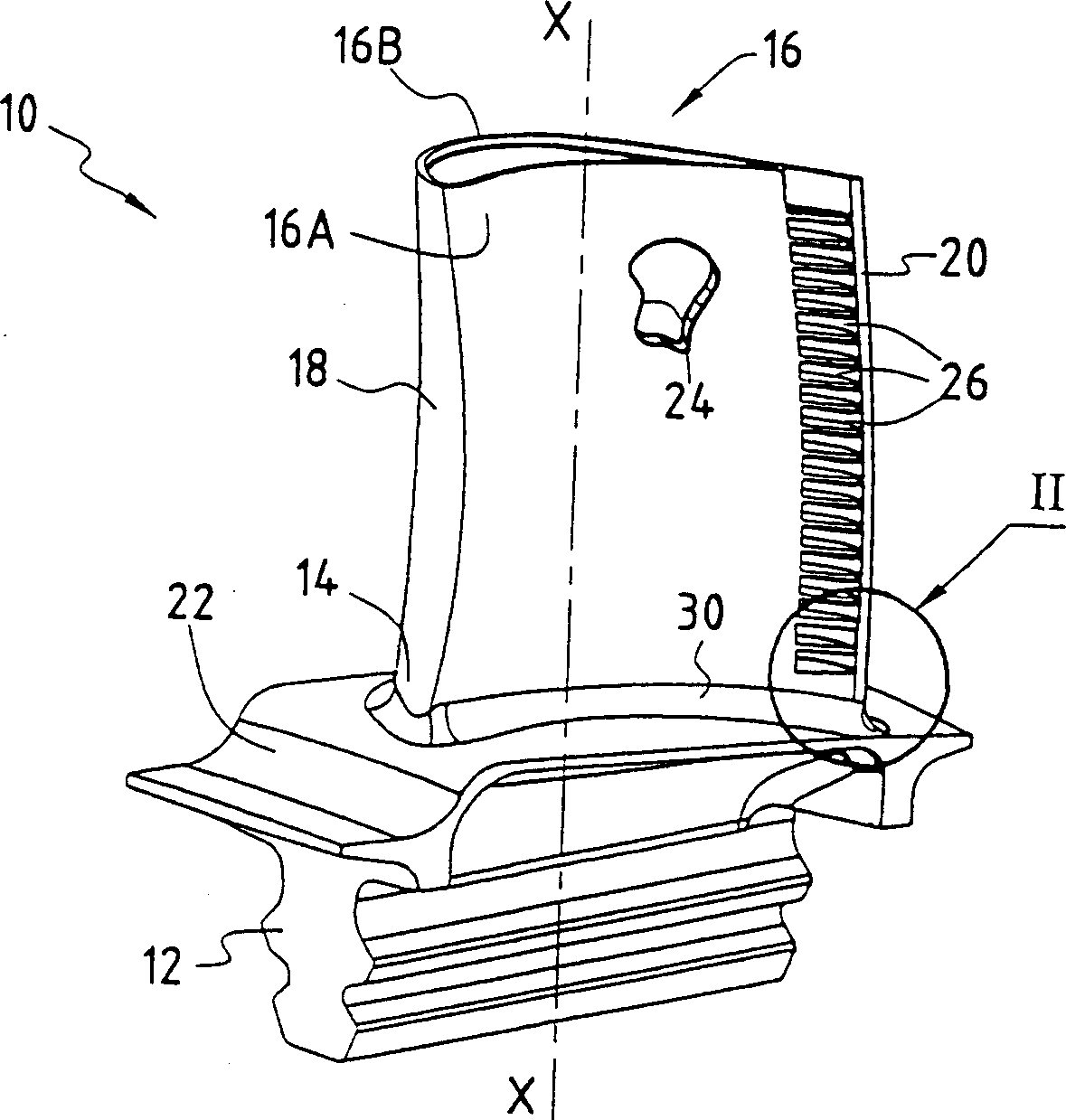 Moving vane with trailing edge for improving thermal behaviour used for high pressure turbine