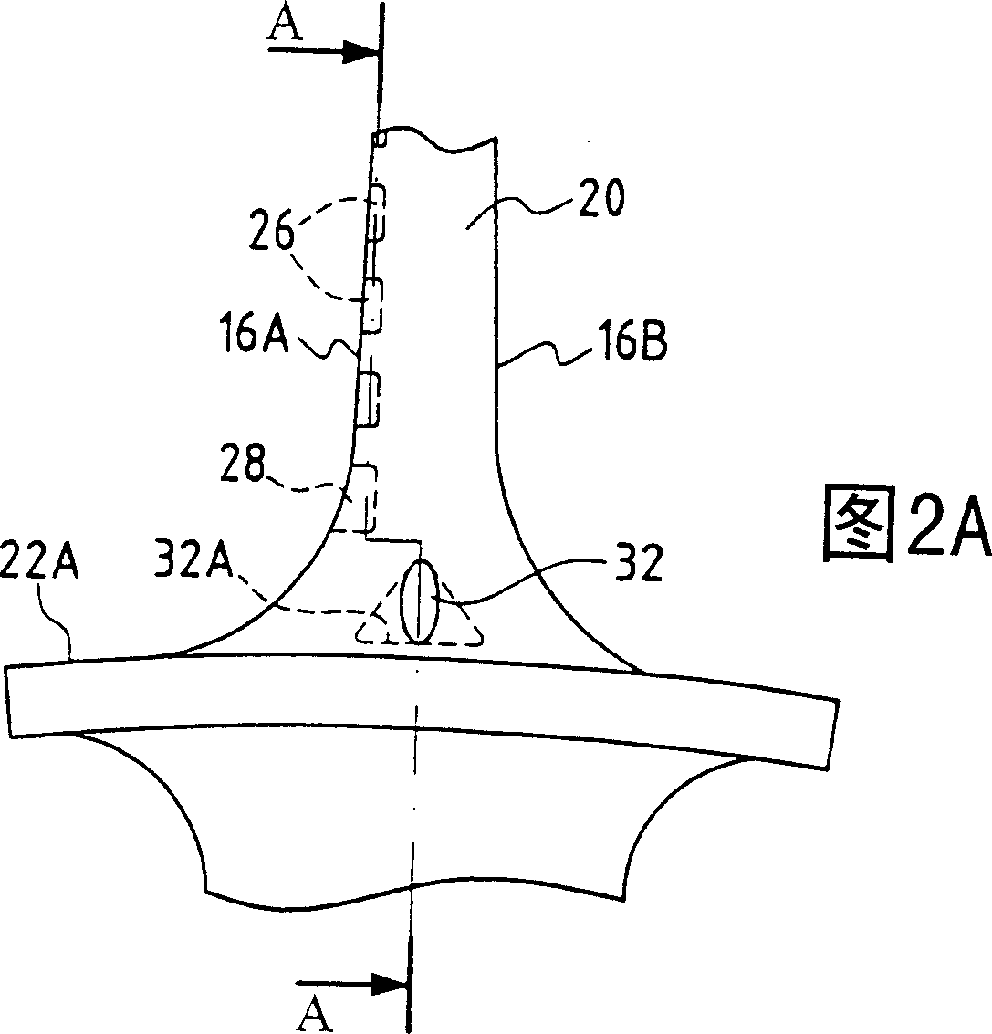 Moving vane with trailing edge for improving thermal behaviour used for high pressure turbine