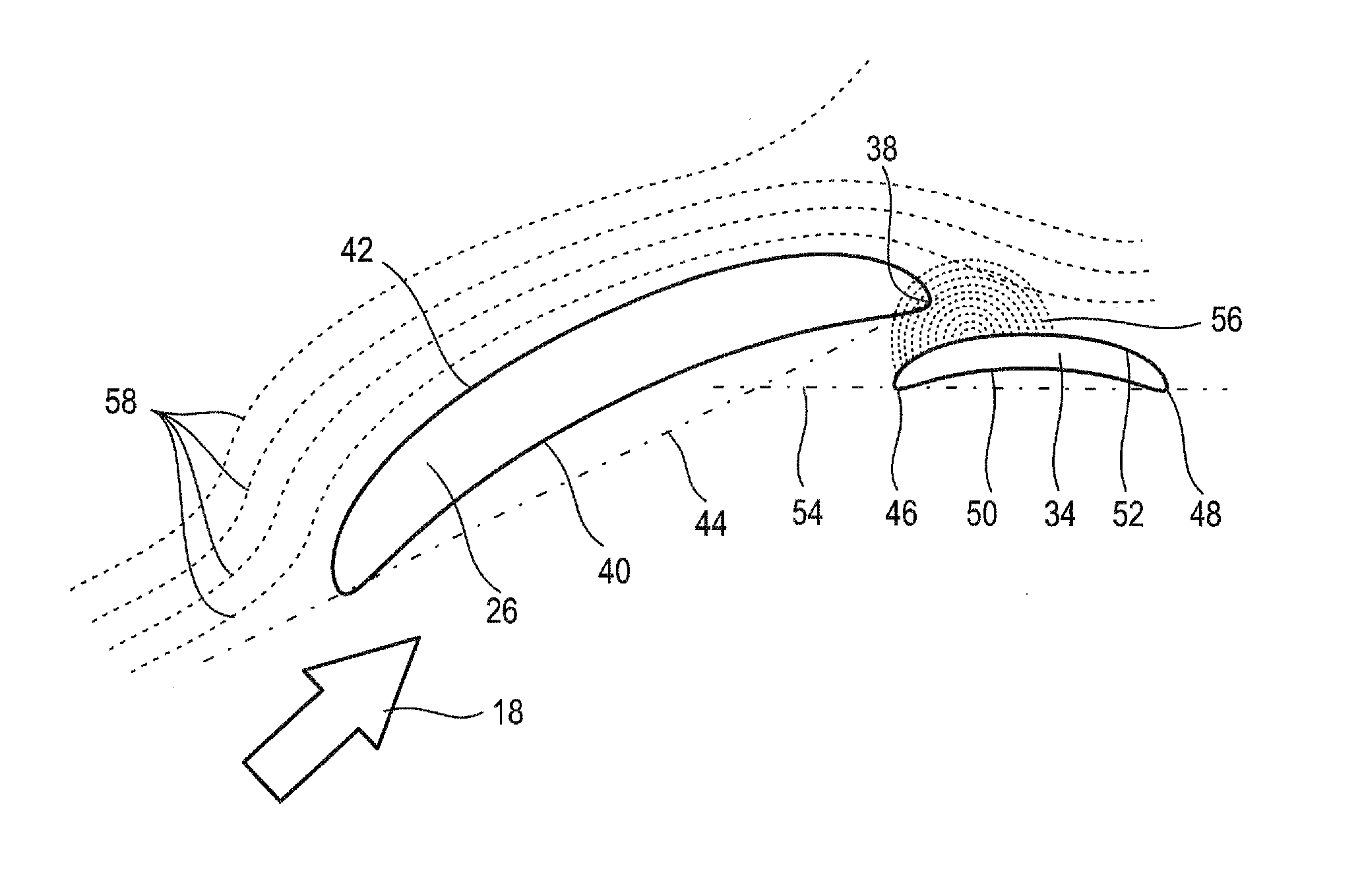 Axial Turbomachine Stator with Ailerons at the Blade Roots