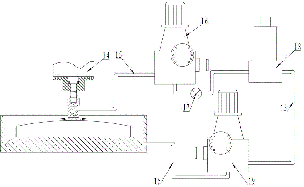 Restraining abrasive particle flow polishing device of hard and brittle material complex curve part