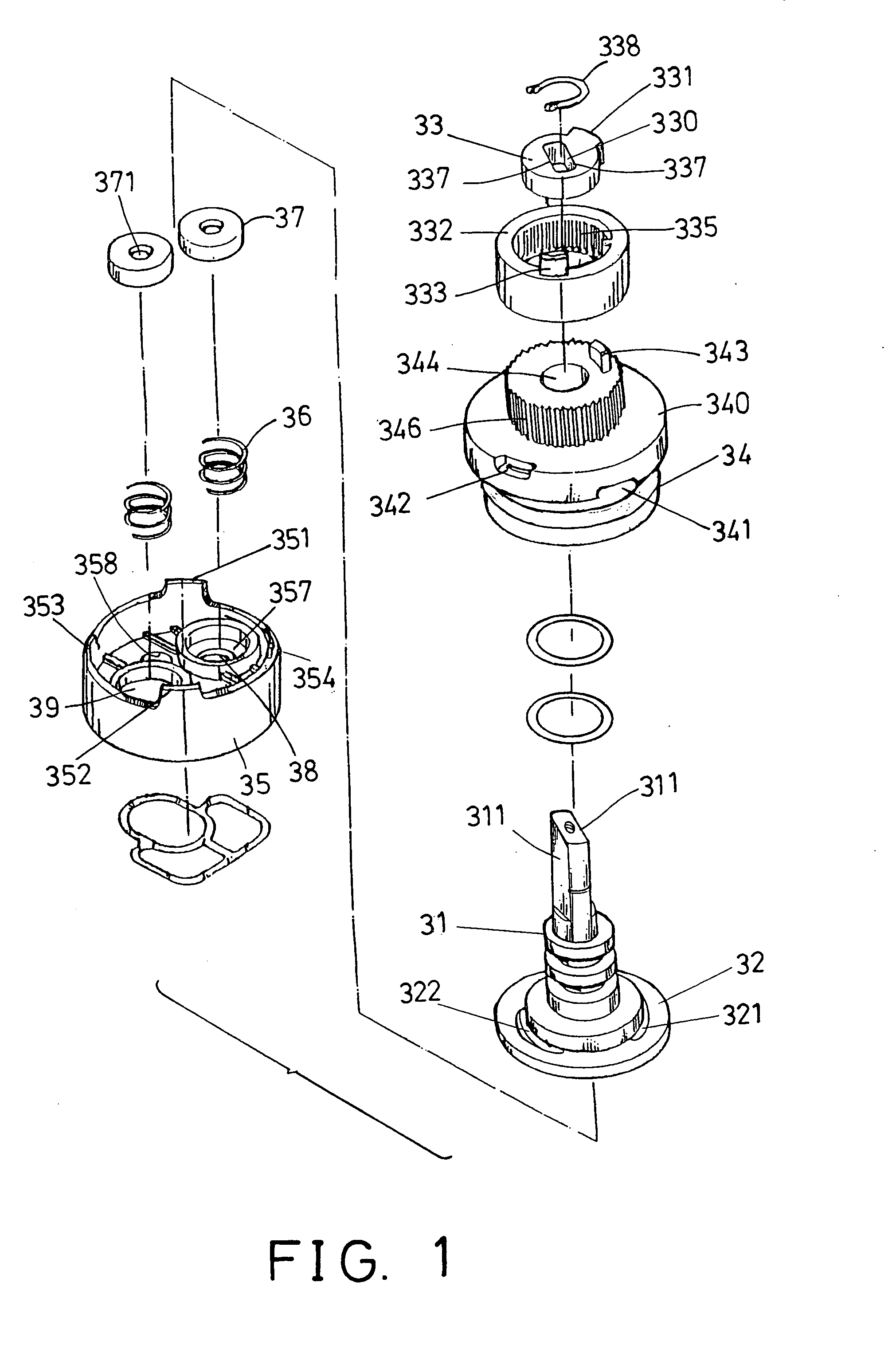 Valve for mixing cold and hot water