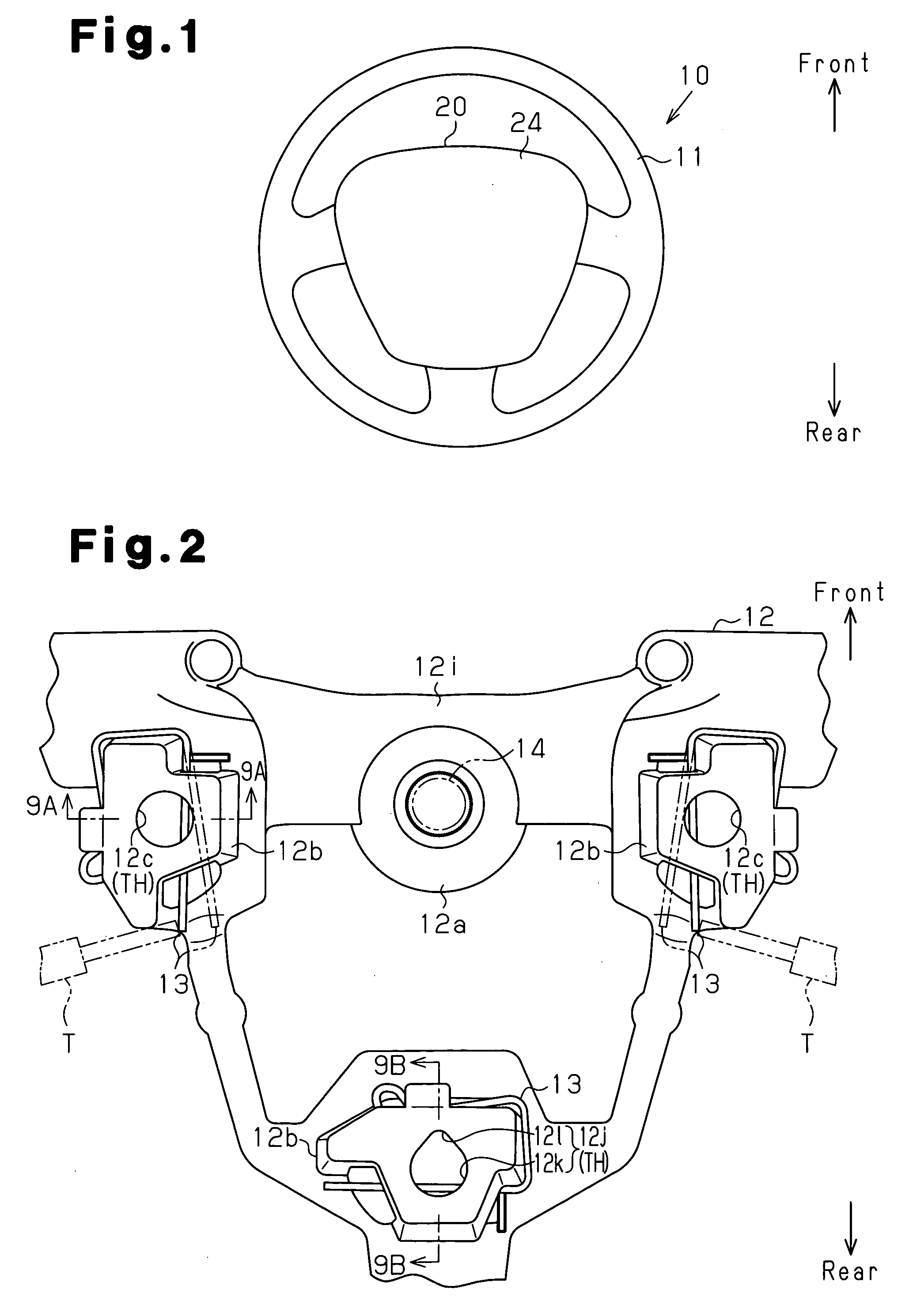 Airbag-equipped steering wheel device