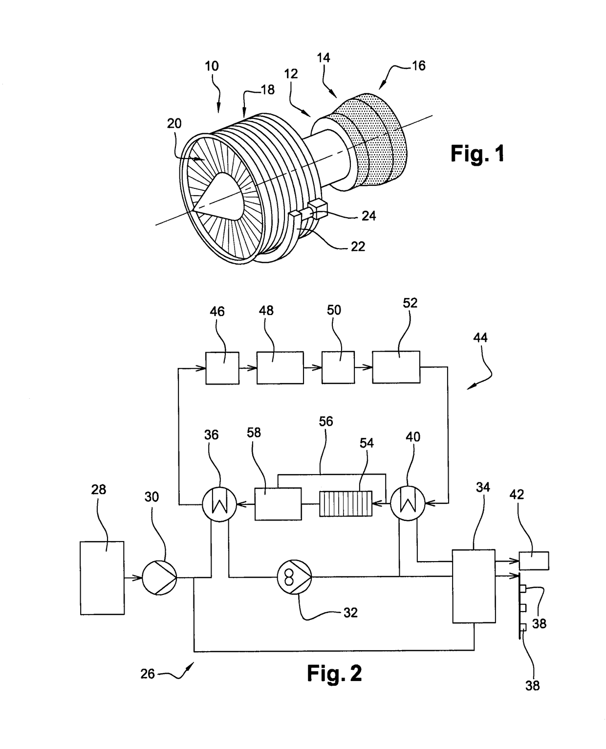 Oil and fuel circuits in a turbine engine