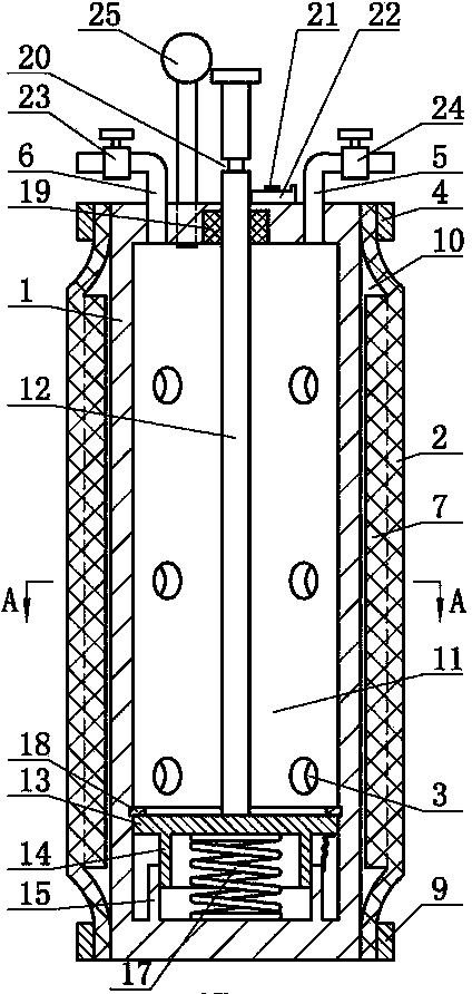 Method for pore forming in building member by using self-pressurized expansible mold and mold release
