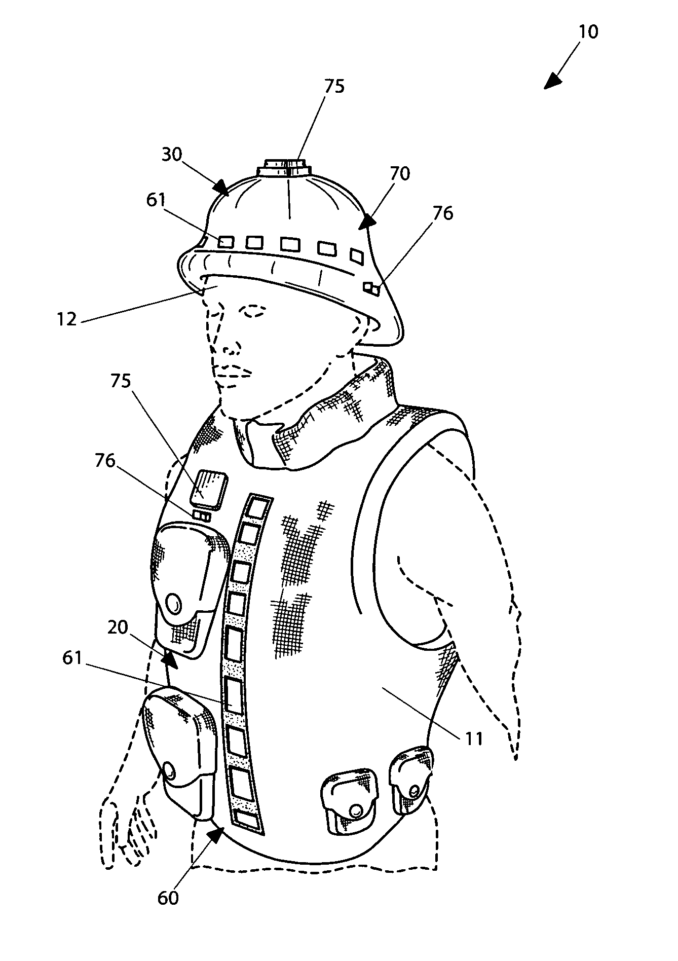 Combined clothing garment/air-cooling device and associated method