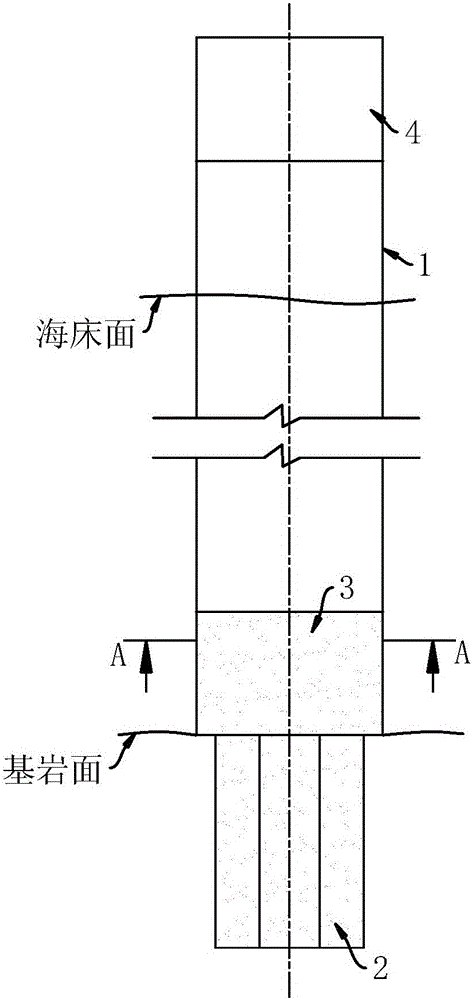 Offshore wind power plant draught fan single pile foundation and construction method