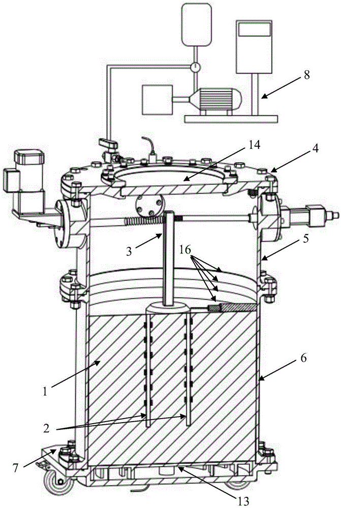 Ocean engineering pile foundation experiment simulation apparatus and method under long-term horizontal cyclic loading