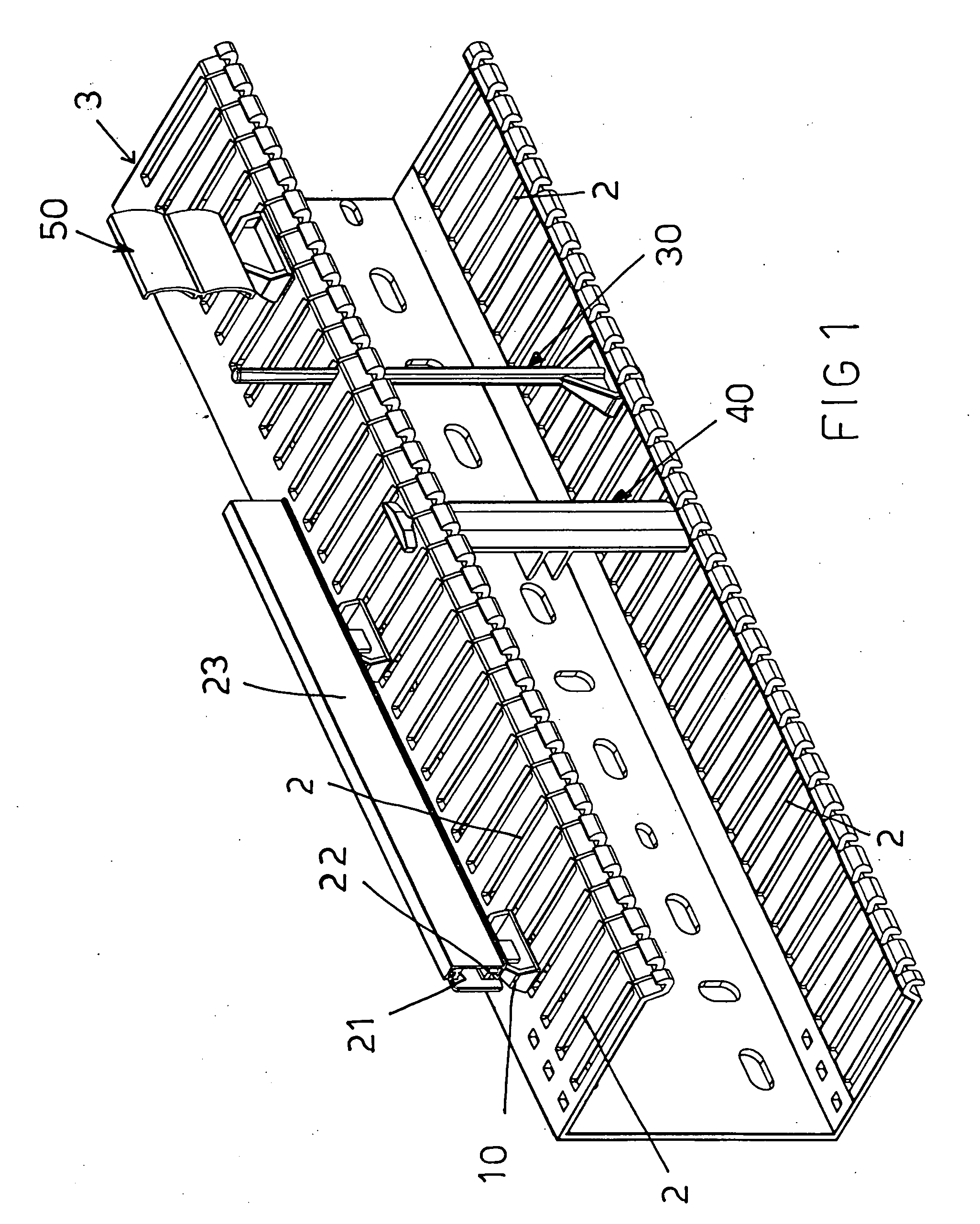 Clamping device for clamping fittings in electric board channels