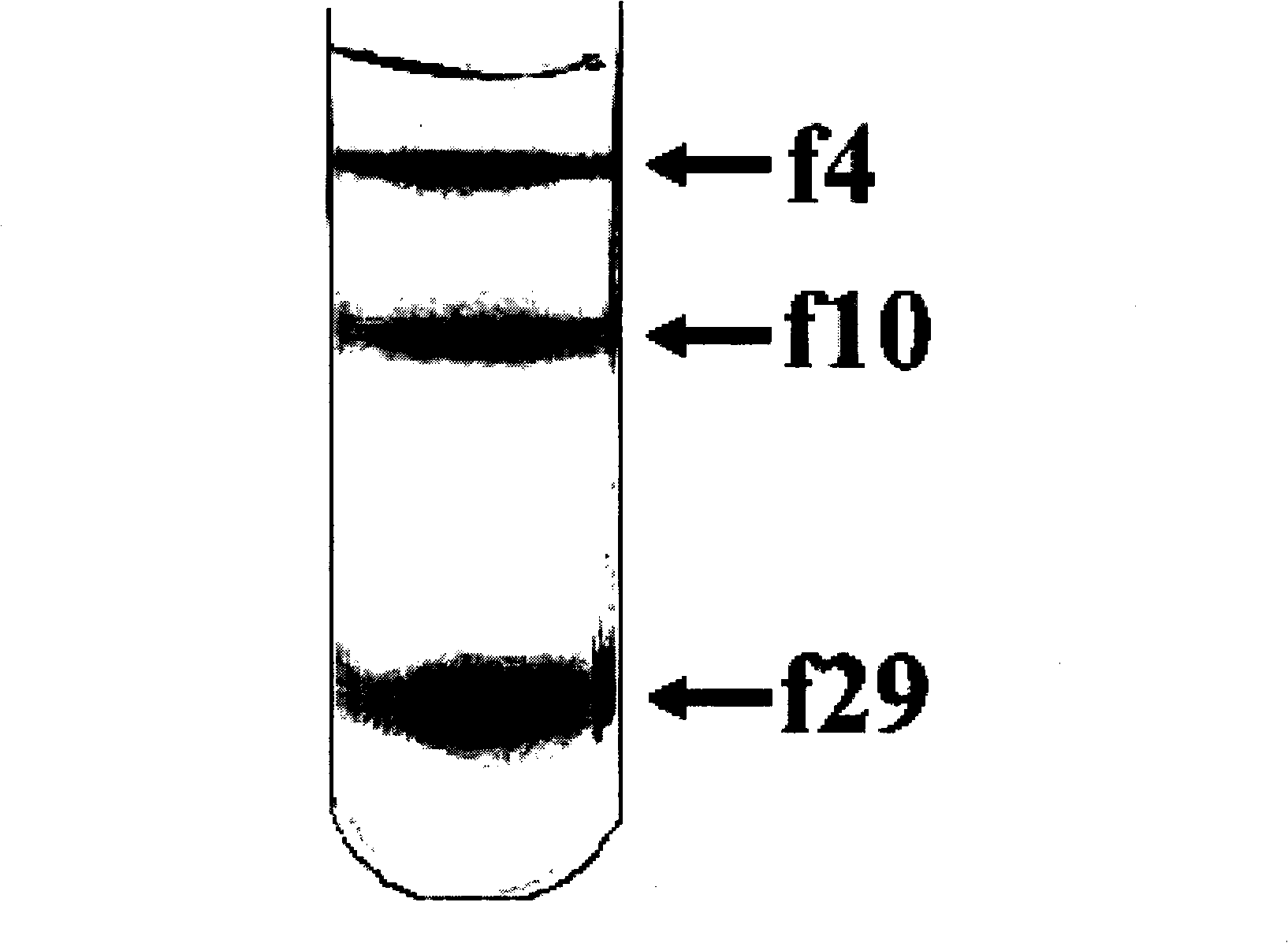 Method for separating nano-particles at water-phase density gradient centrifugation rate