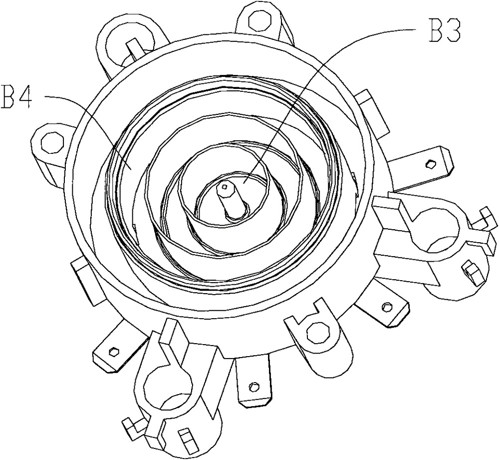 Electric connection device of base and main body