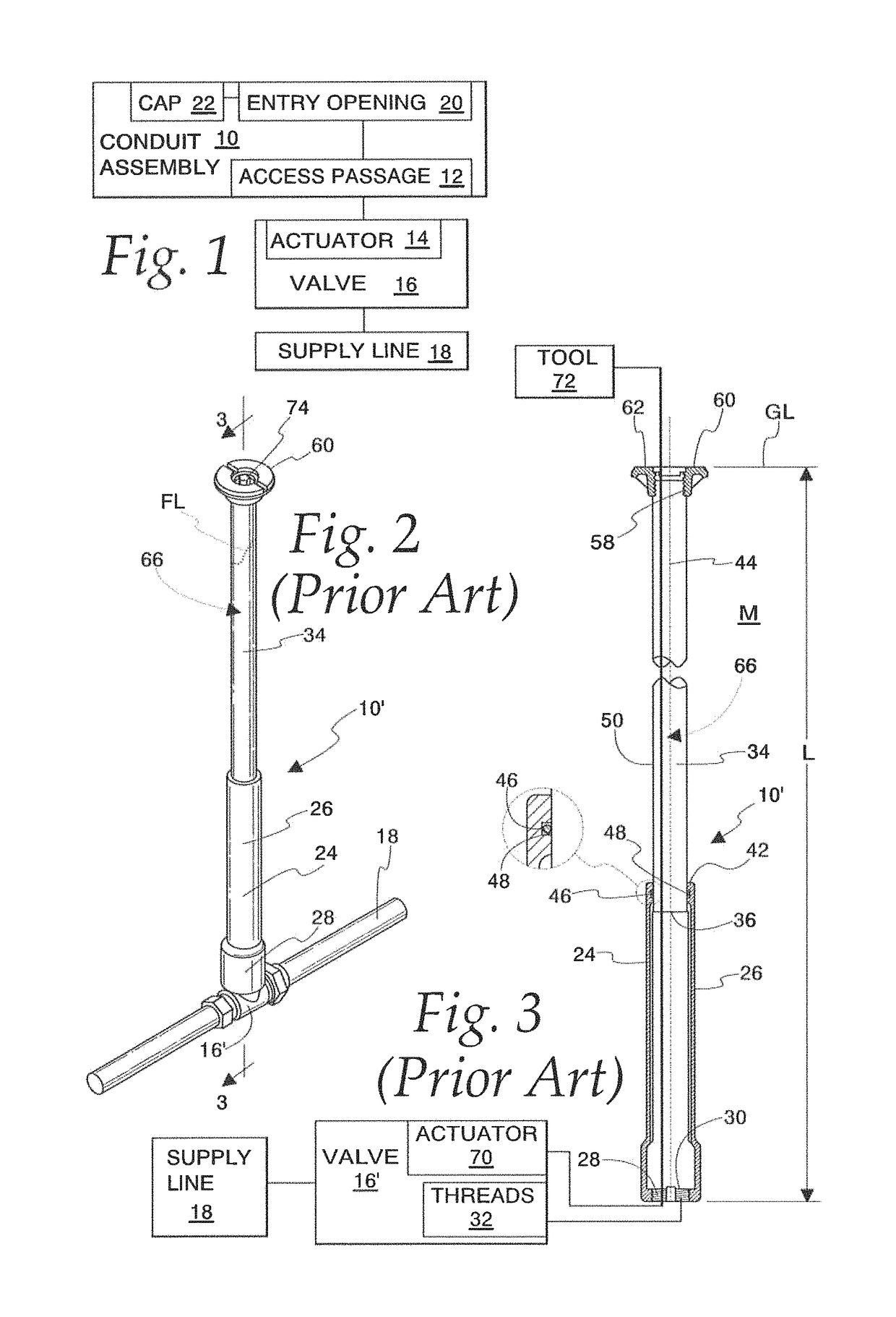 Valve access conduit assembly and method of installing the assembly