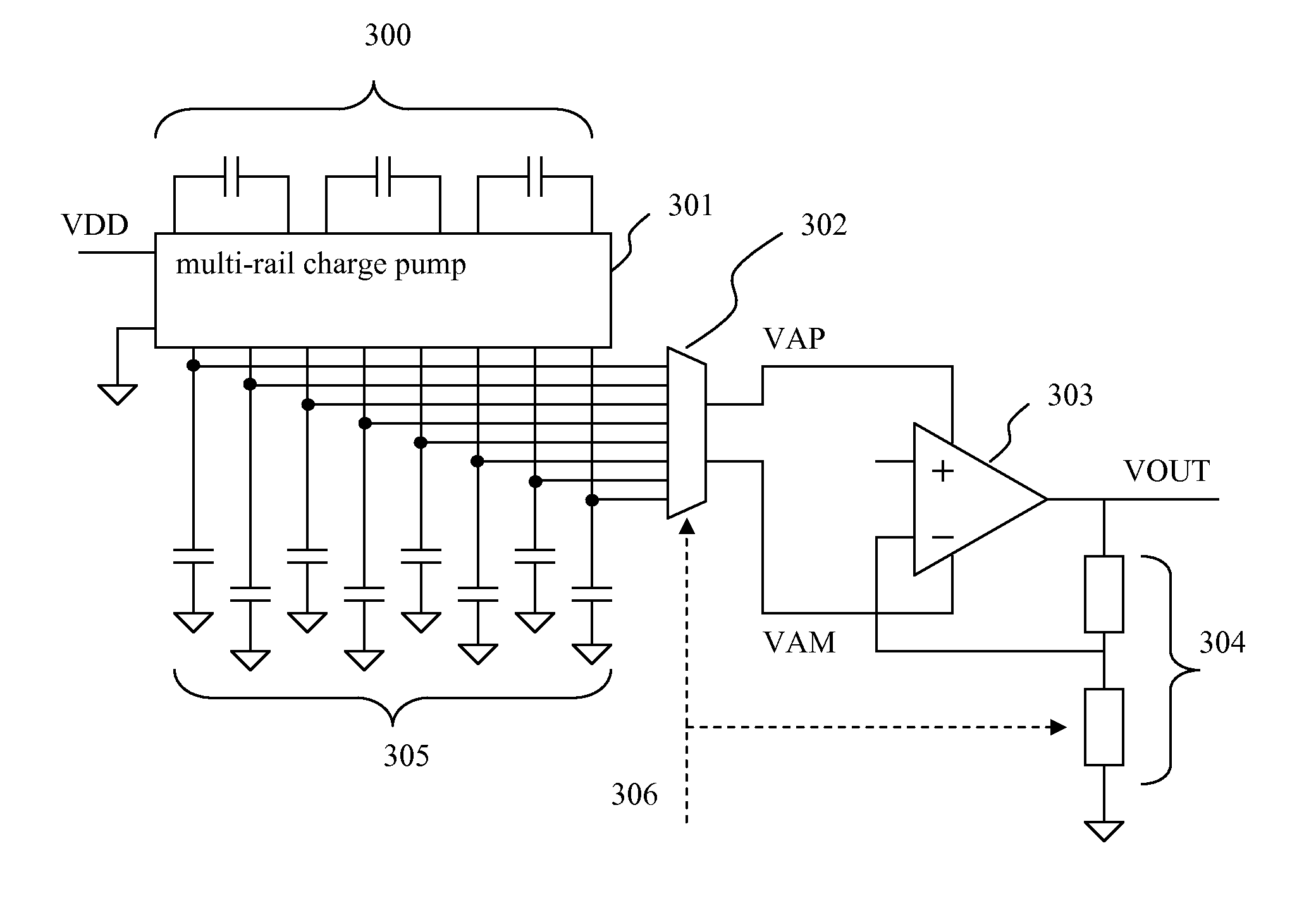 High efficiency regulated charge pump