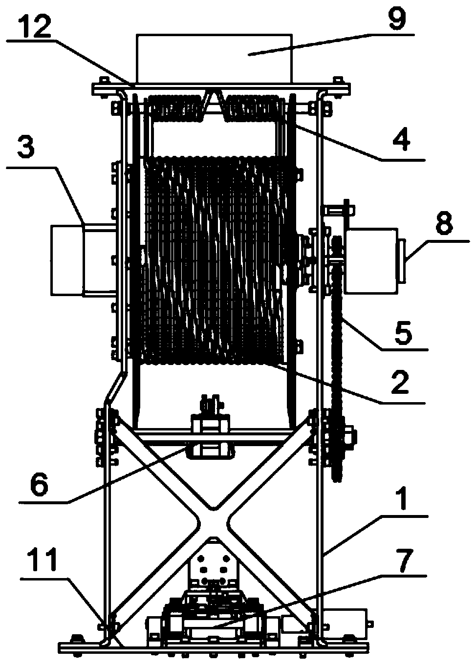 Mini winch for storing and placing detecting instrument on air water interface