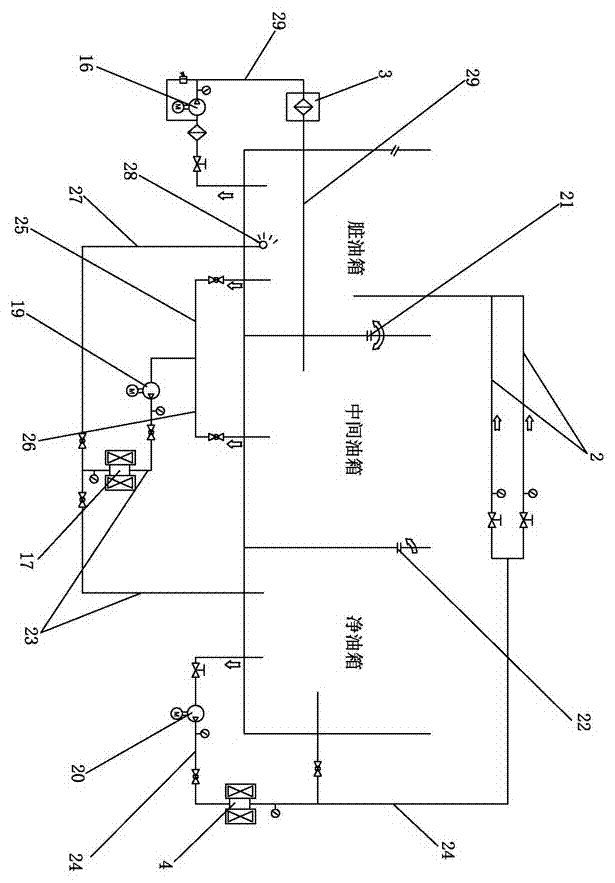 Cleaning oil filtering and recycling system used for sheet cleaning machine