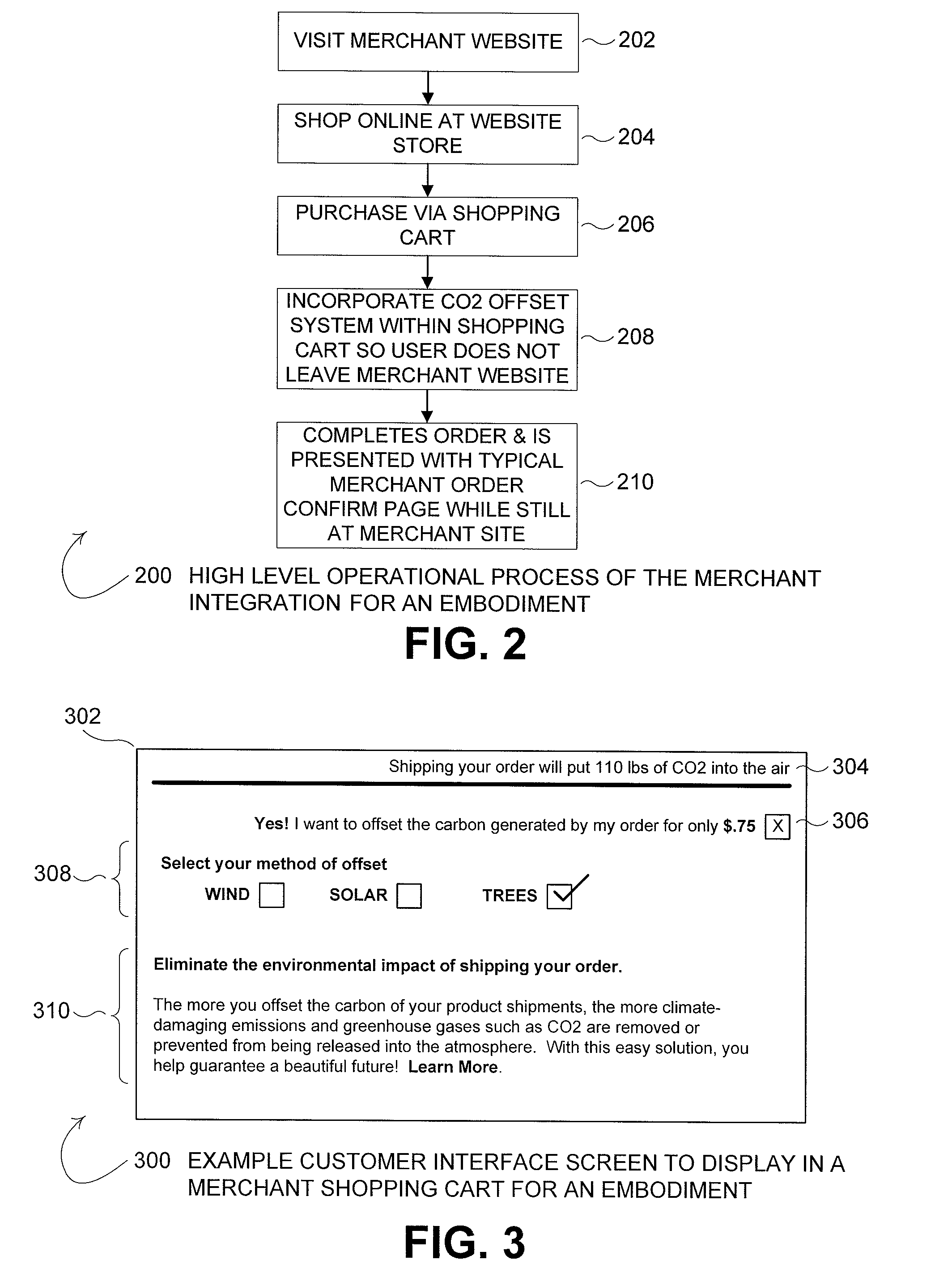 Method and system for an internet based shopping cart to calculate the carbon dioxide generated by shipping products and charge for carbon offsets to mitigate the generated carbon dioxide