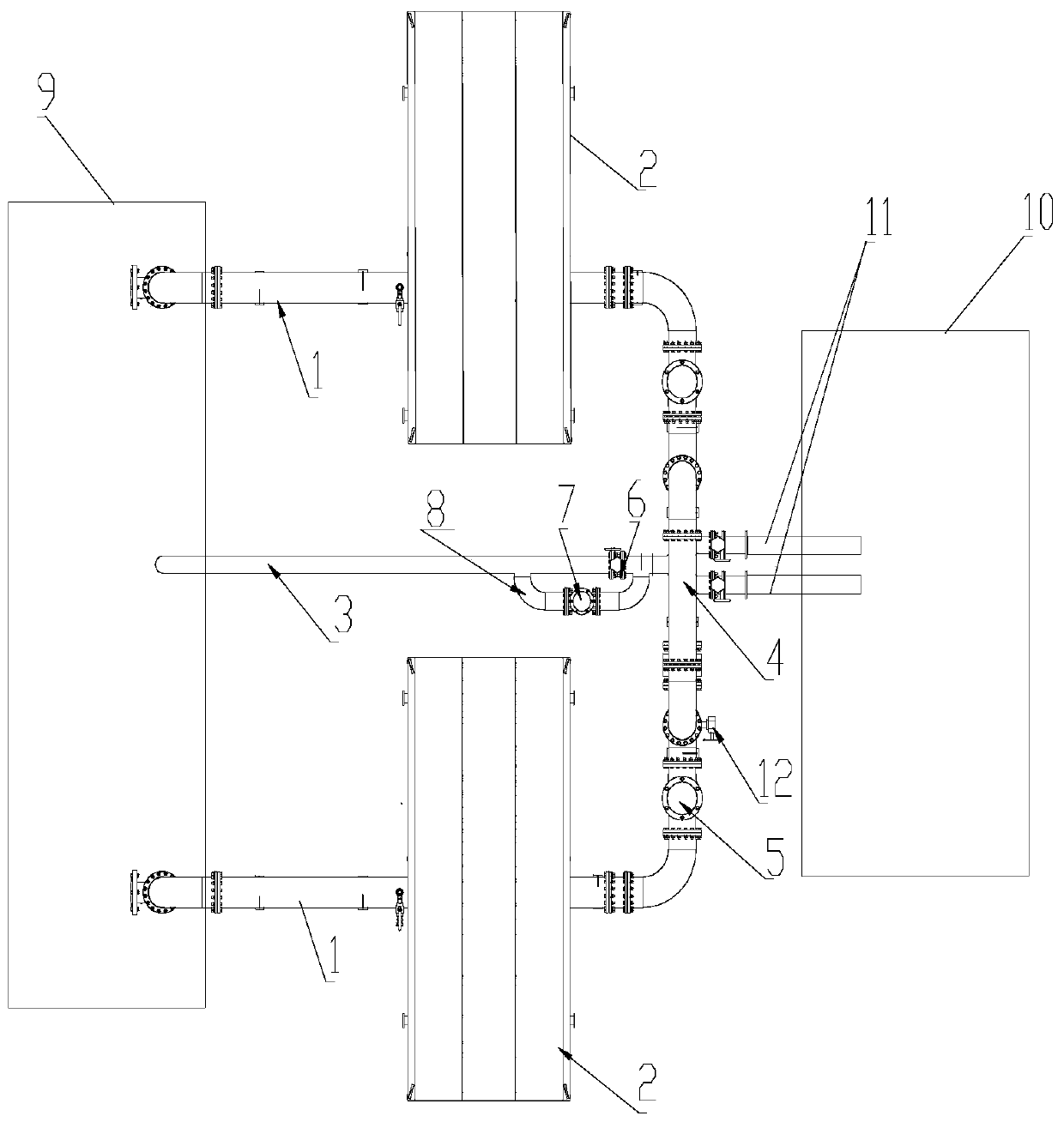 Pressure relief and water drainage device of manifold of diesel oil water pump unit