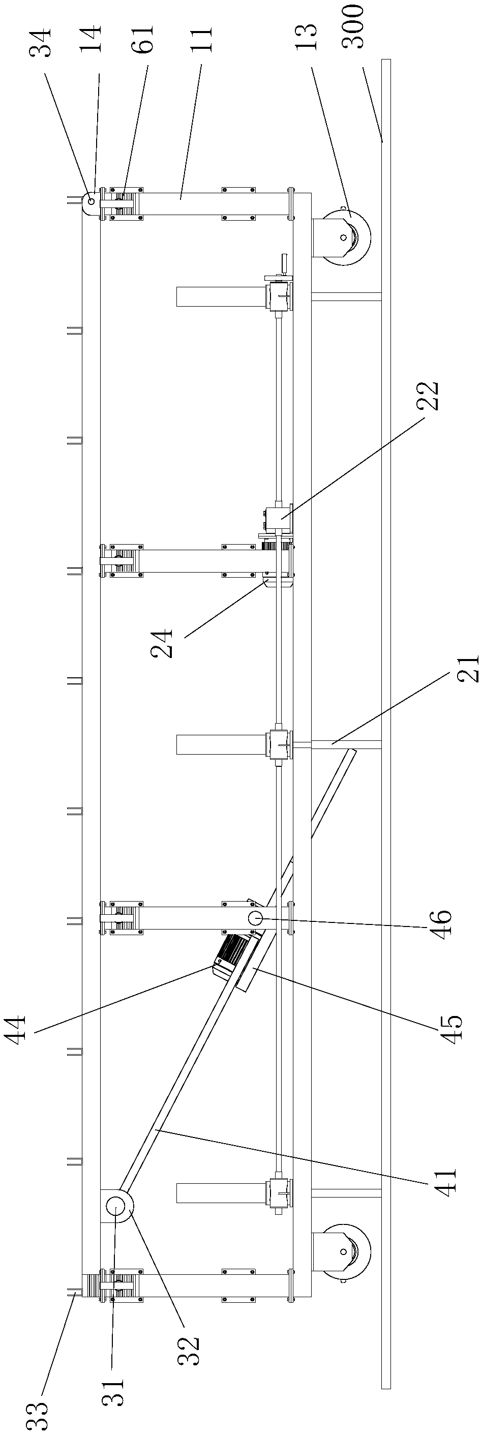 Industrial furnace flue masonry arch vaulting construction vehicle and arch vaulting setting method