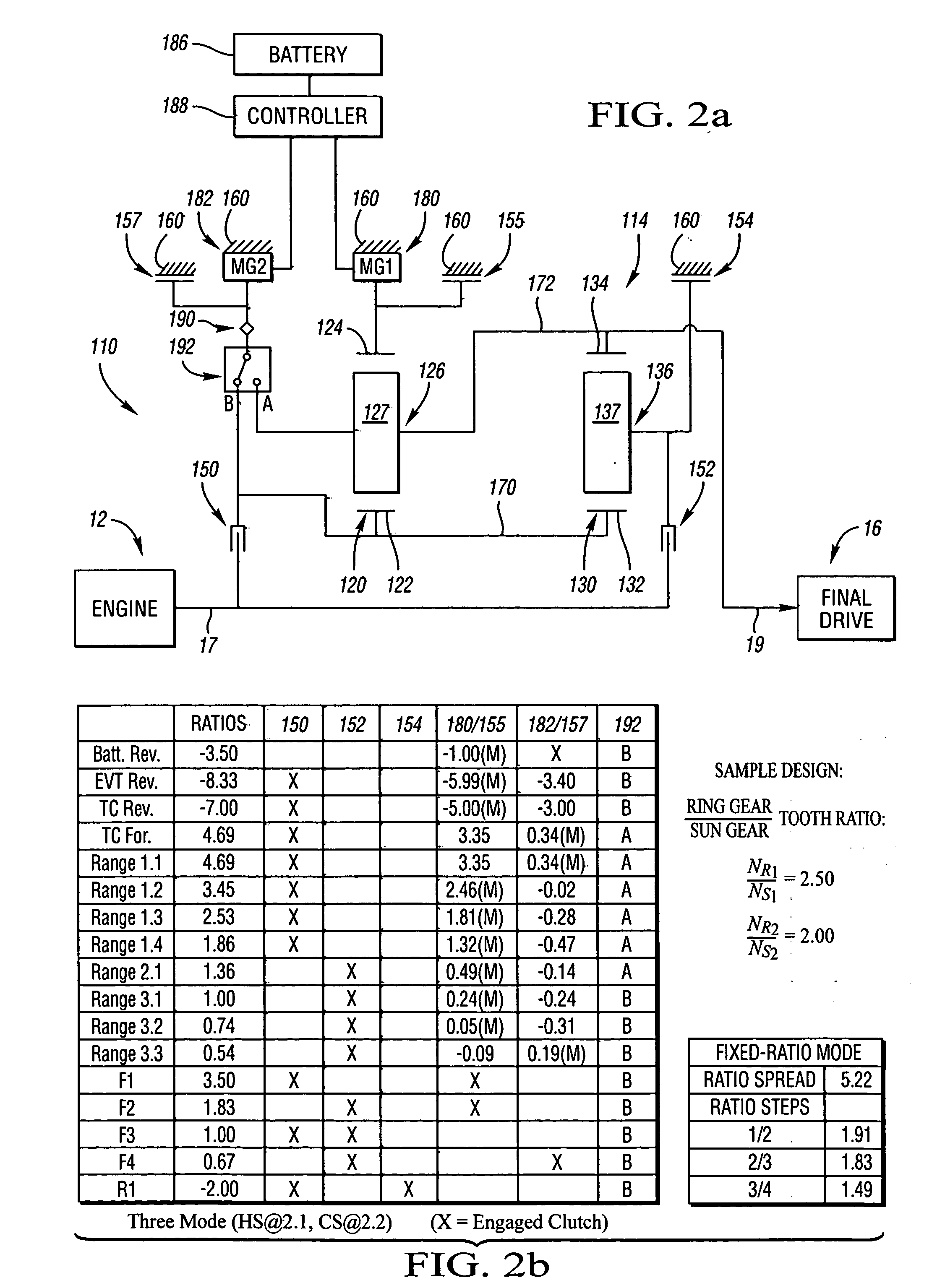 Multi-mode electrically variable transmissions having two planetary gear sets with two fixed interconnections and clutched input