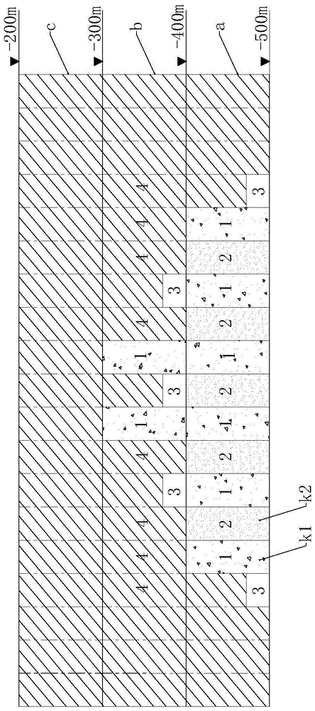 Method for expanding capacity by exploiting underground mine by areas from bottom to top