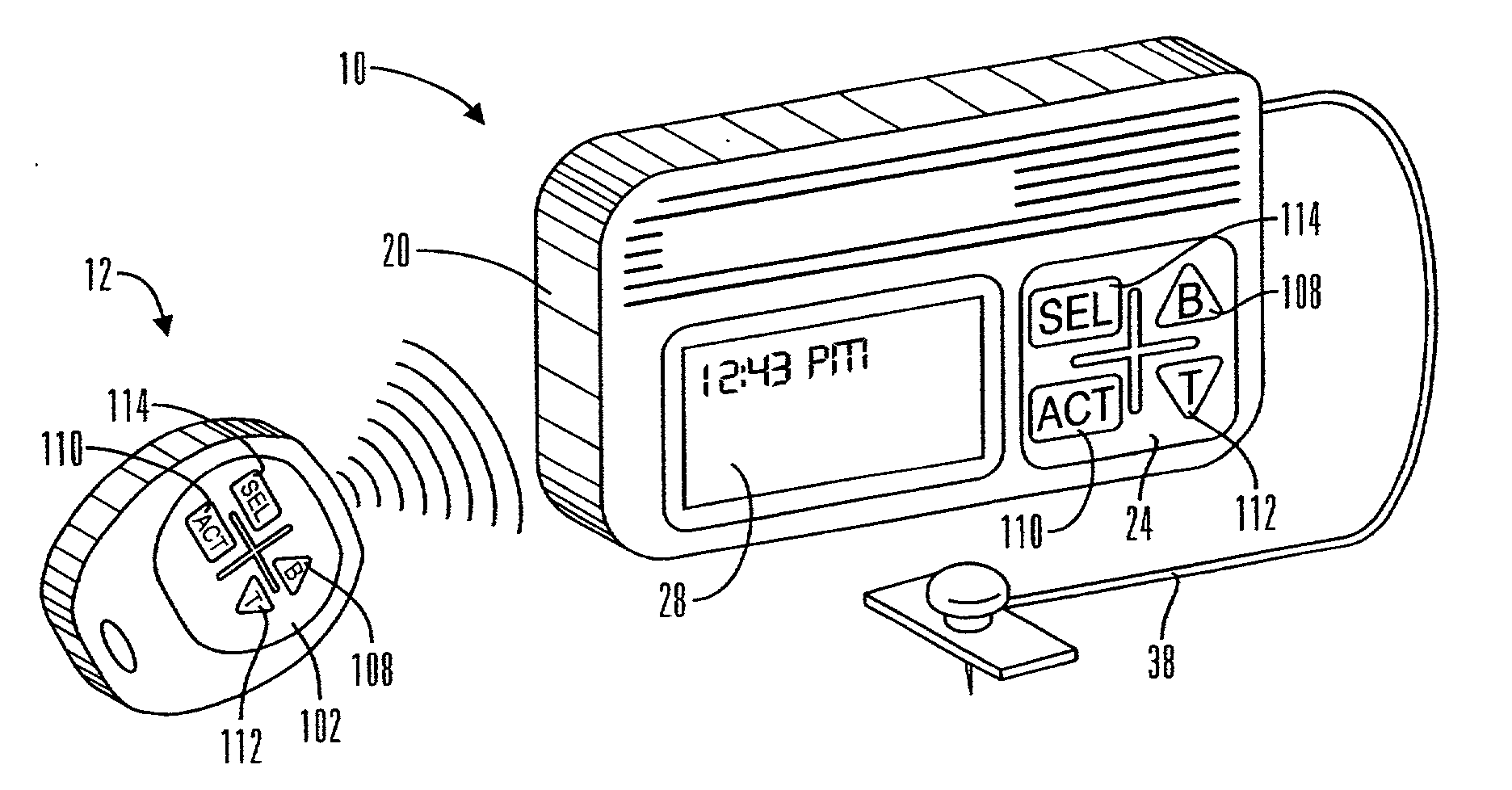 External infusion device with remote programming, bolus estimator and/or vibration alarm capabilities