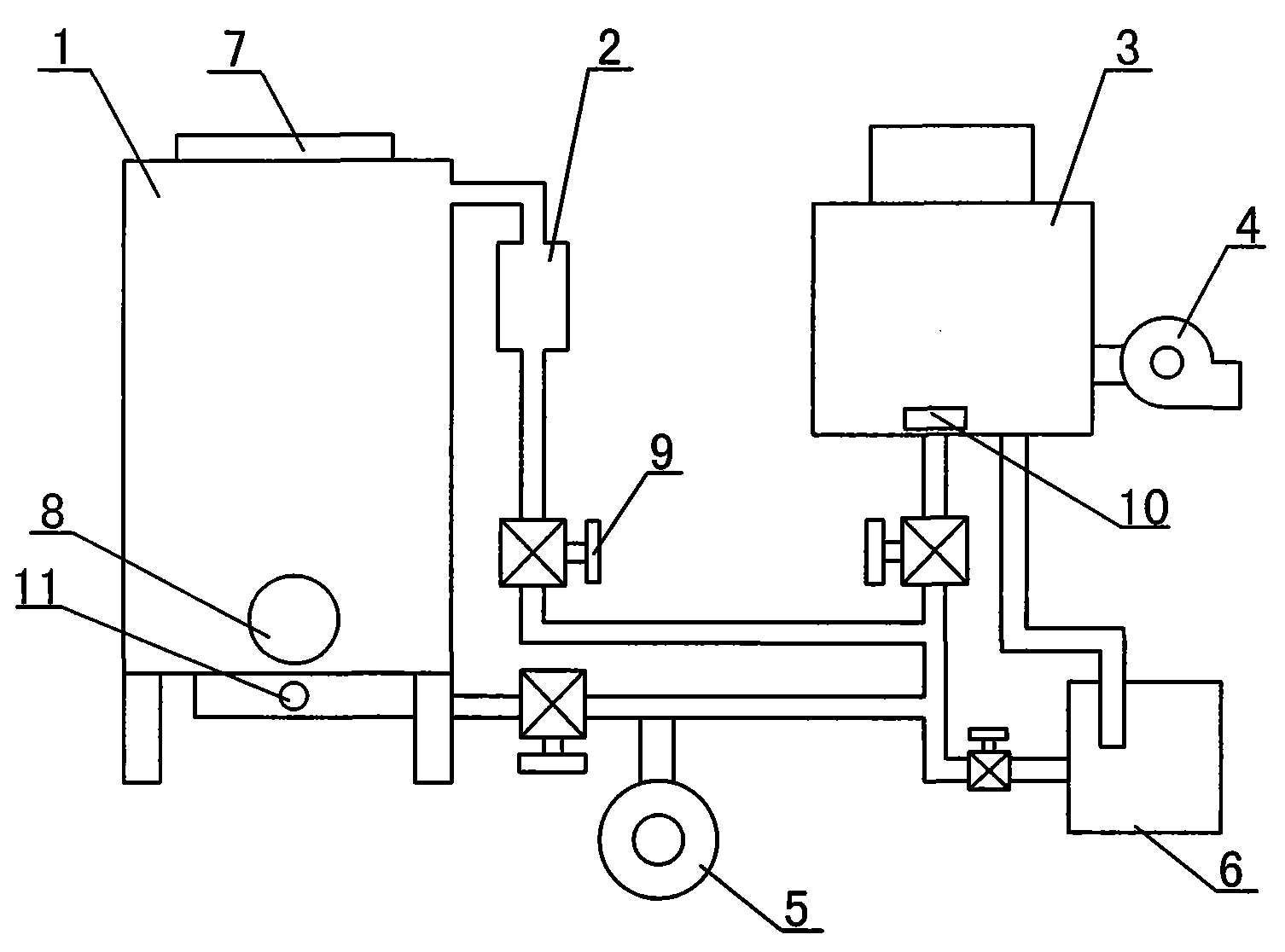 System for transforming heat energy by burning waste gas produced by carbon preparation by using biowastes