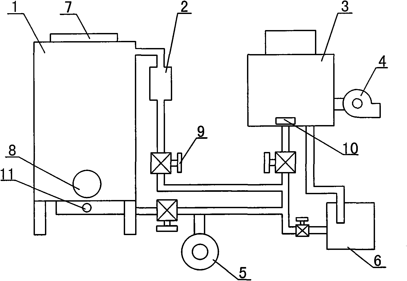 System for transforming heat energy by burning waste gas produced by carbon preparation by using biowastes