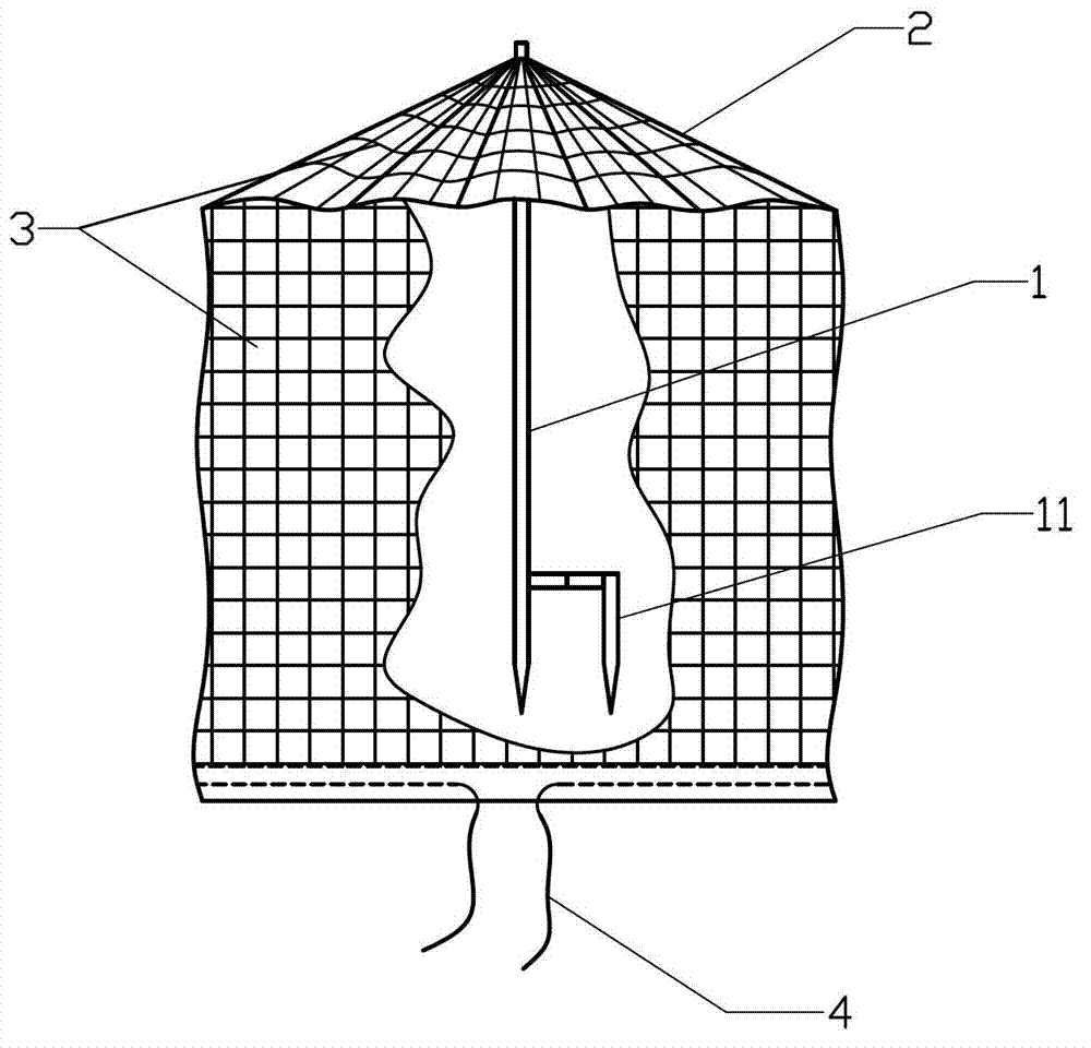 Portable bagging and pollinating device for platycodon grandiflorum