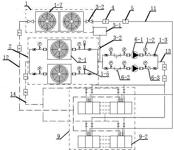 Data center inter-column heat dissipation system