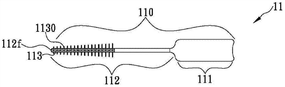 3-in-1 tooth cleaning stick with the structure of toothpick, interdental brush and dental floss stick