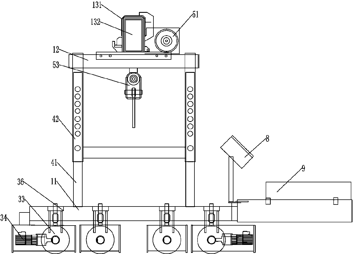 Tunnel track laying machine and hydraulic cylinder support arm for track laying machine