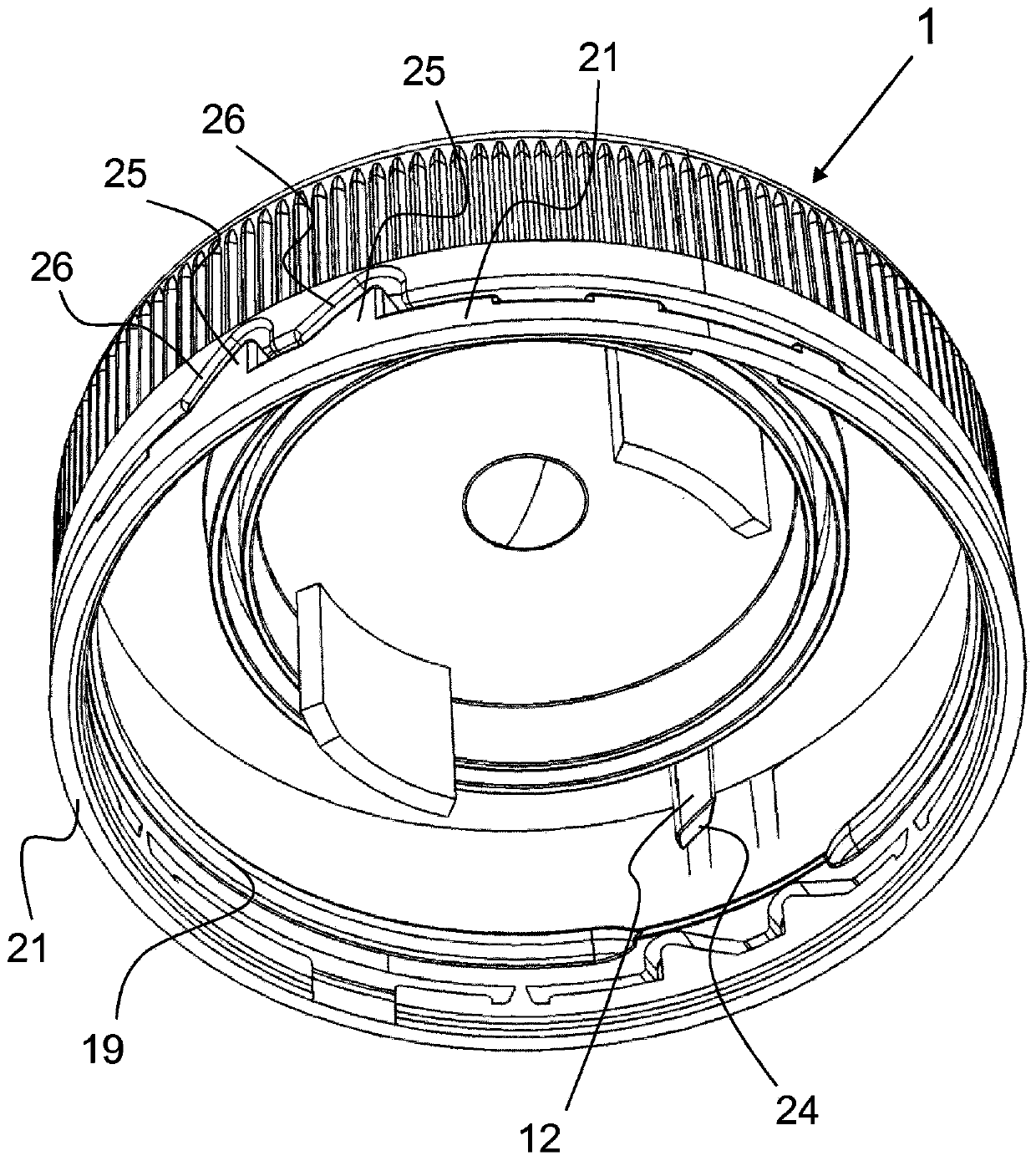 Refillable lid closure with membrane seal that opens only by rotation or axial pressing