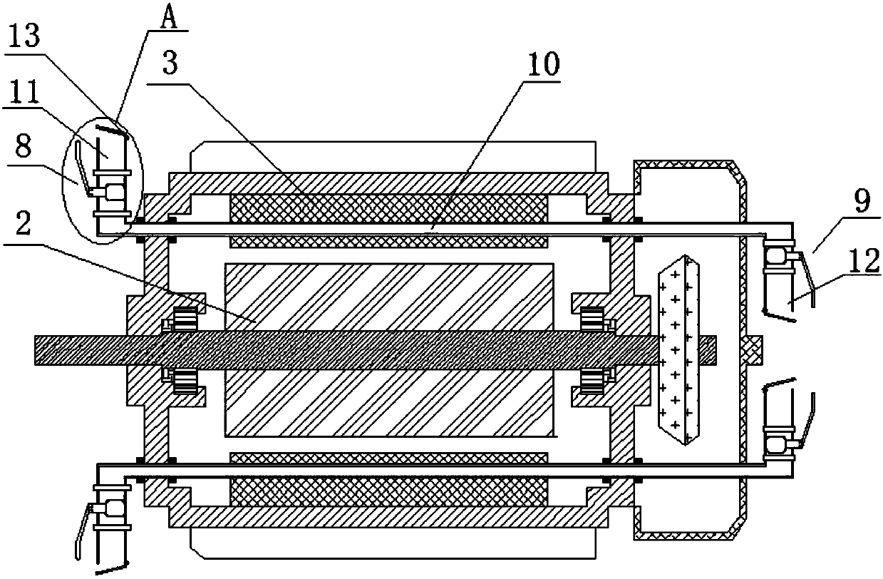 Water-cooling component for permanent magnet motor