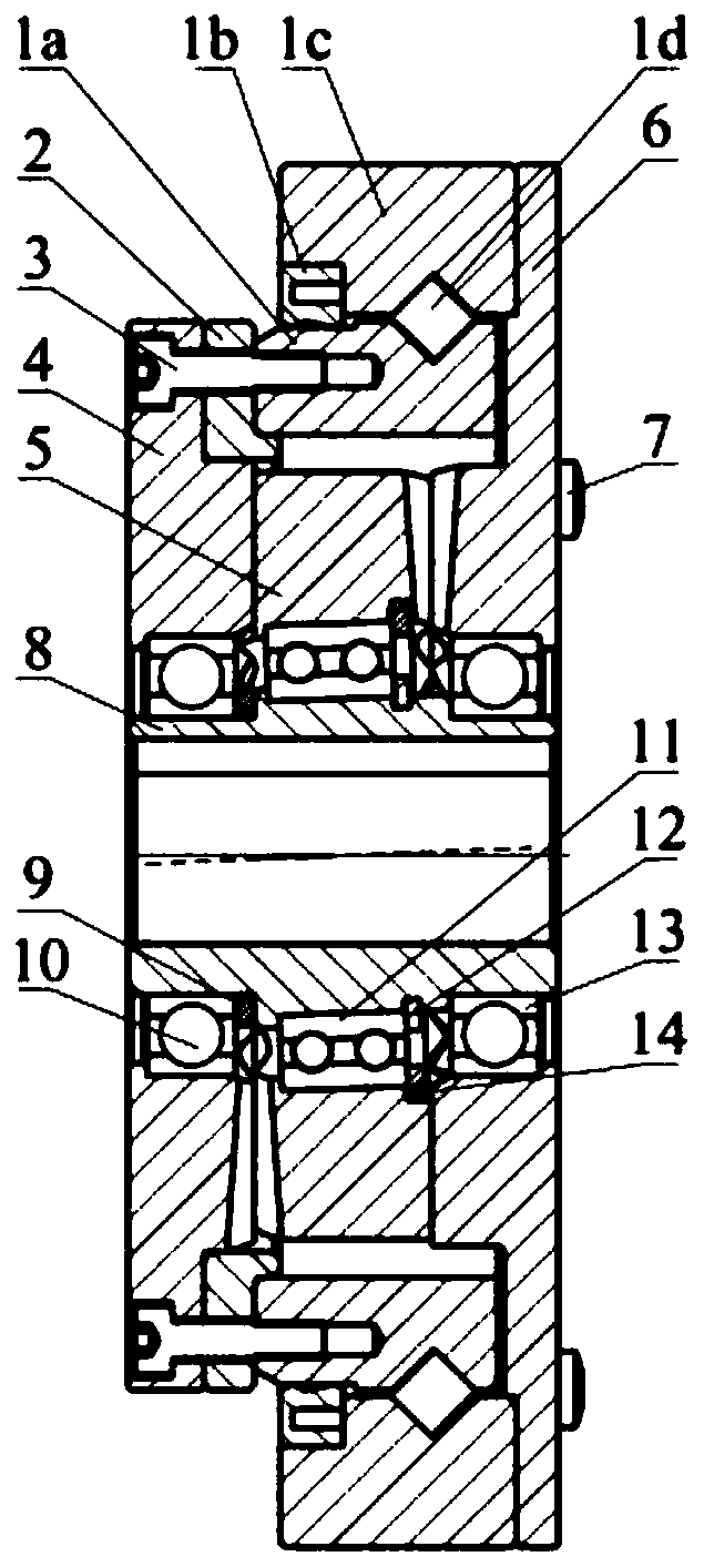 Arc surface two-time enveloping crown gear nutation transmission device