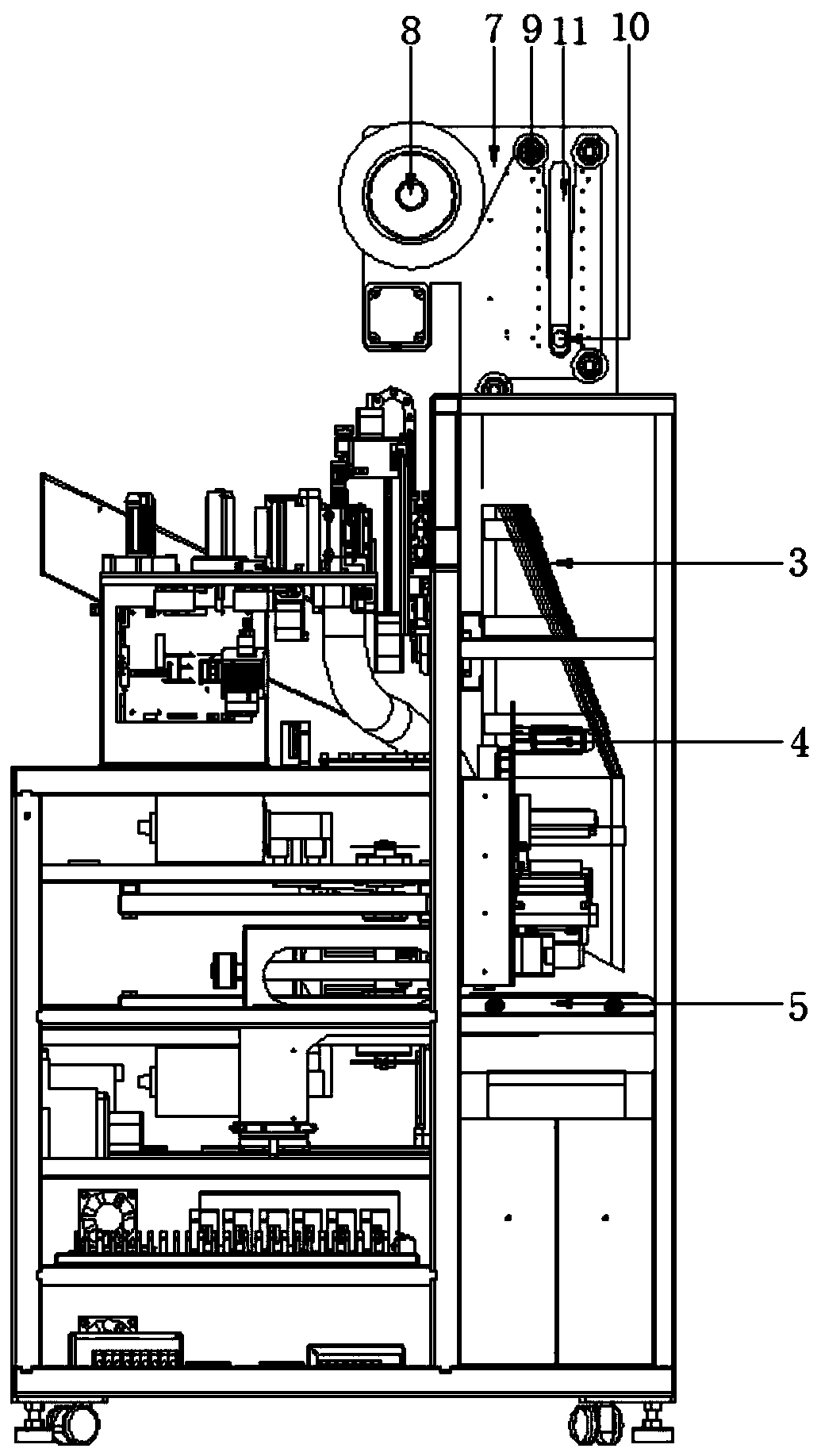 Packaging mechanism layout of nursing blood collection management system