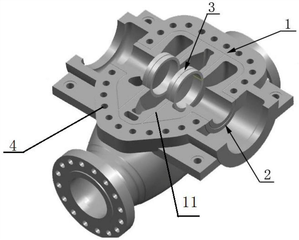 Sealing structure and installation method of a horizontal split pump