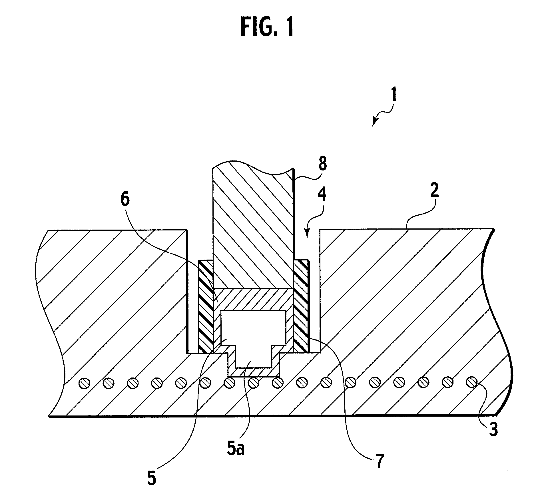 Joining structure between ceramic substrate and power supply connector