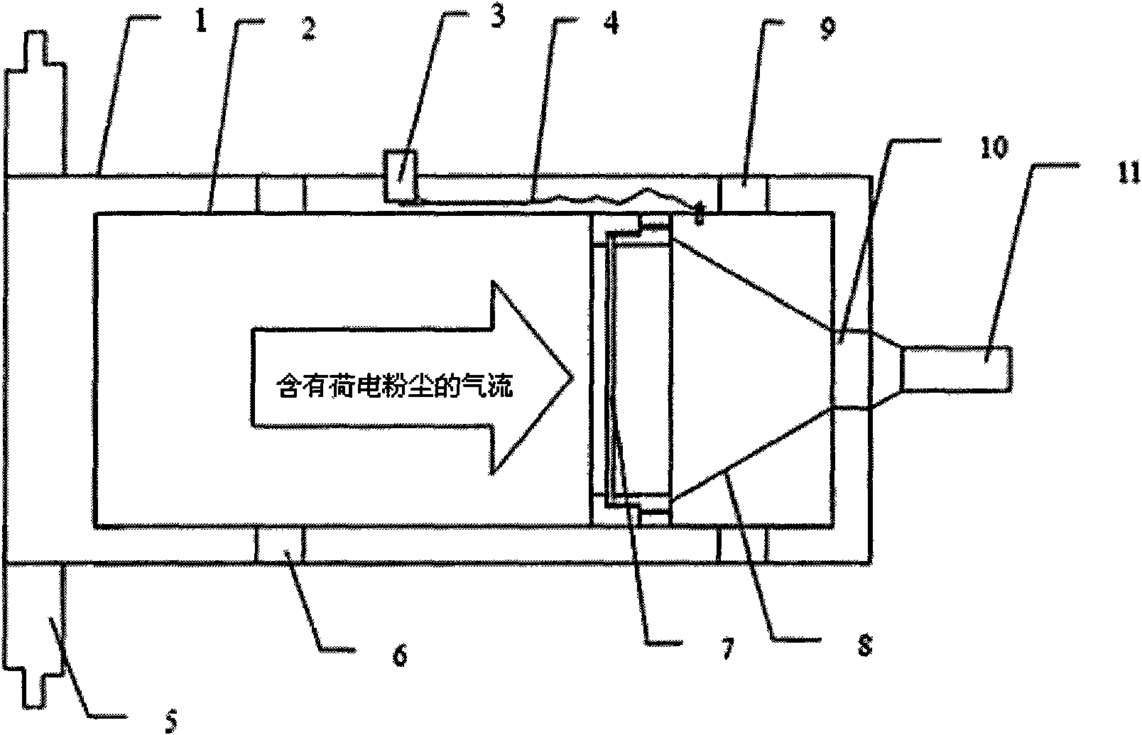 Air-suction type space dust-charge test device