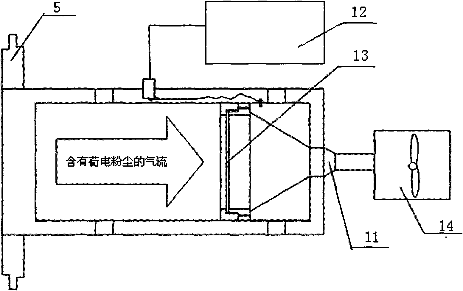 Air-suction type space dust-charge test device