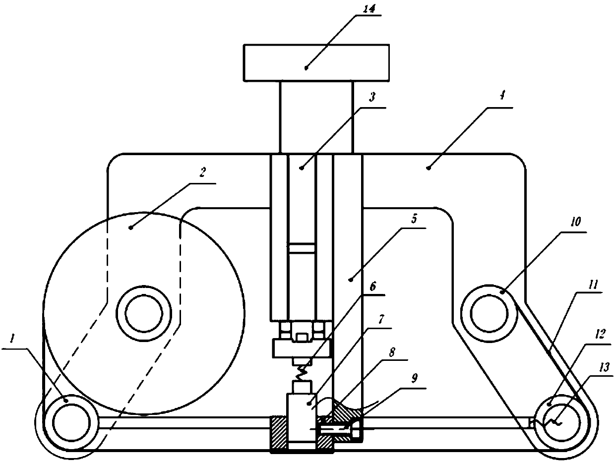 A film tearing device for a light guide plate of an LED lamp