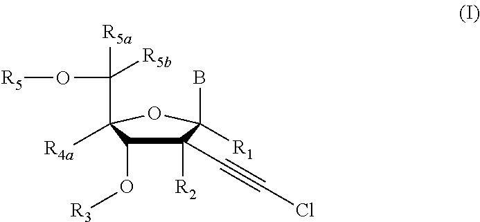 2′-chloroacetylenyl substituted nucleoside derivatives