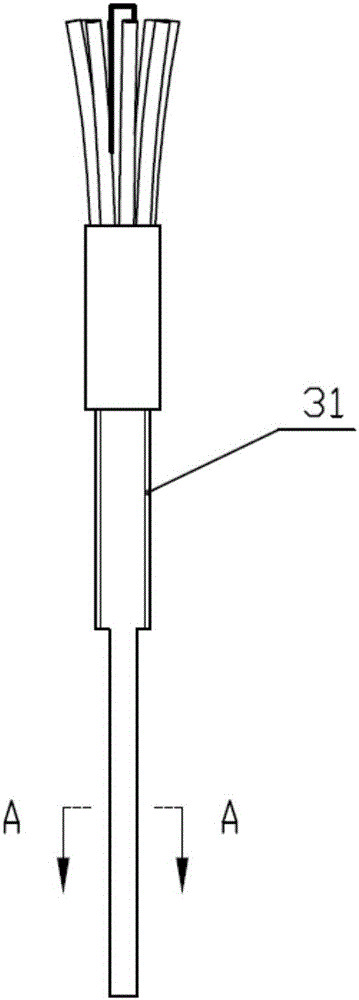 Optical fiber type three-dimensional trigger probe device and measuring method