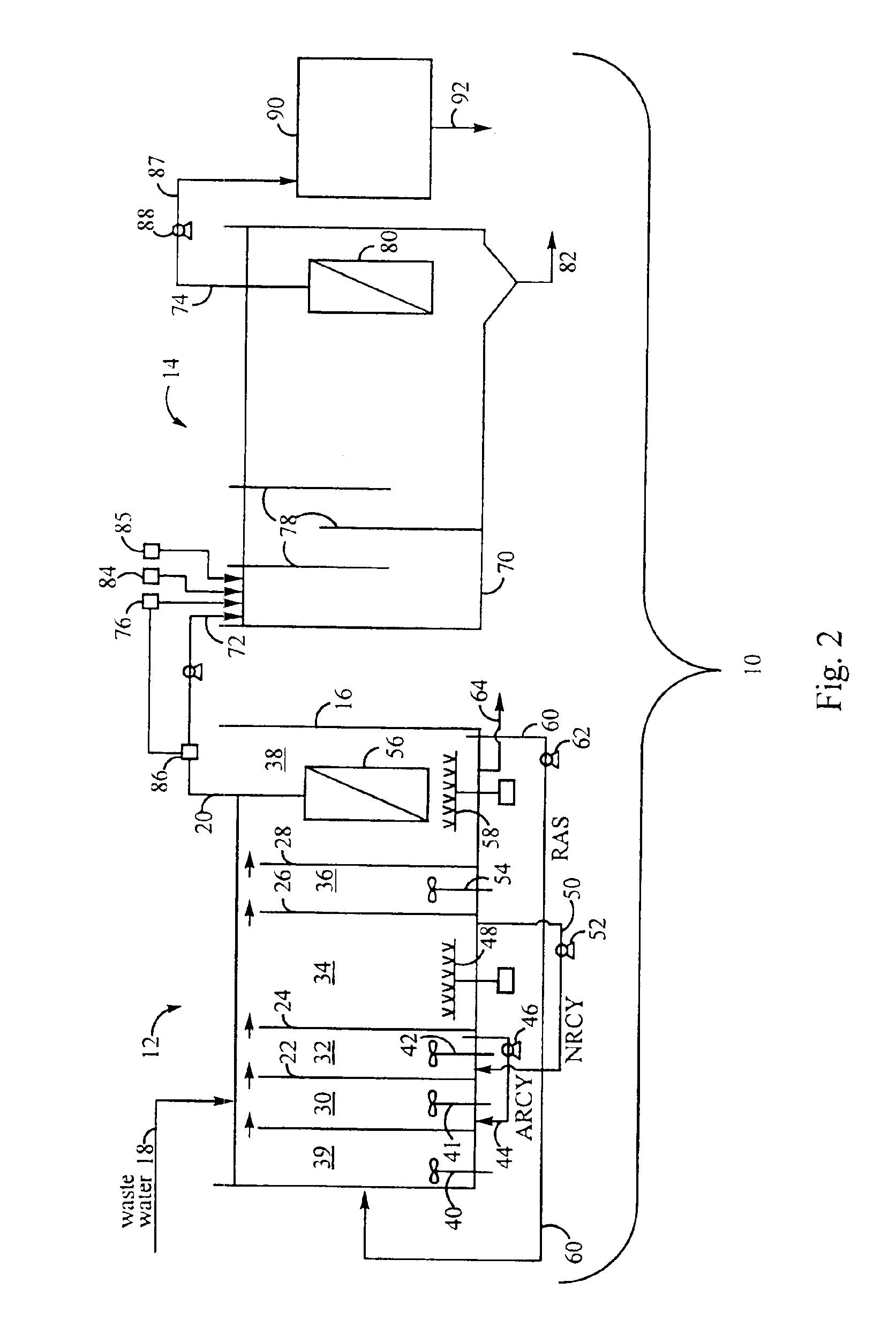 Method and apparatus for treating wastewater using membrane filters