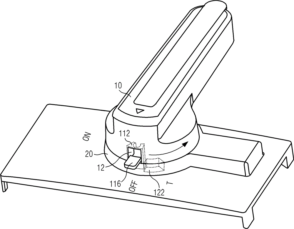 Hand shank component of switch device, and switch device